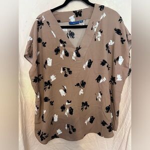 Apt. 9 Brown Floral V-Neck Blouse